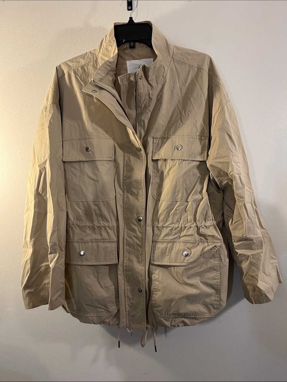 Lou & Grey Light Beige Utility Jacket with Front Pockets